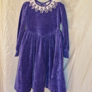 Rebecca Raggs purple velour petticoat dress sz 5